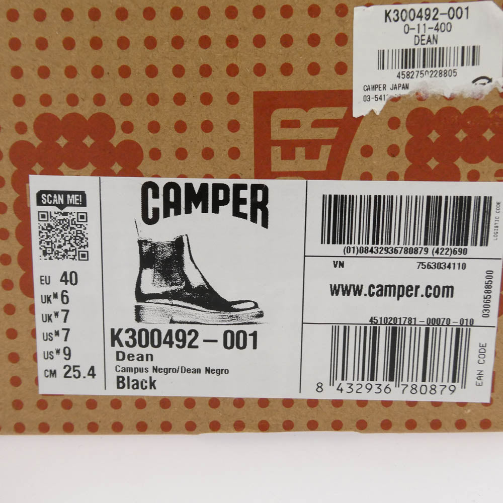 K300492-001 Black Leather Ankle Bootsレザー サイドゴア ブーツ ブラック系 40【中古】