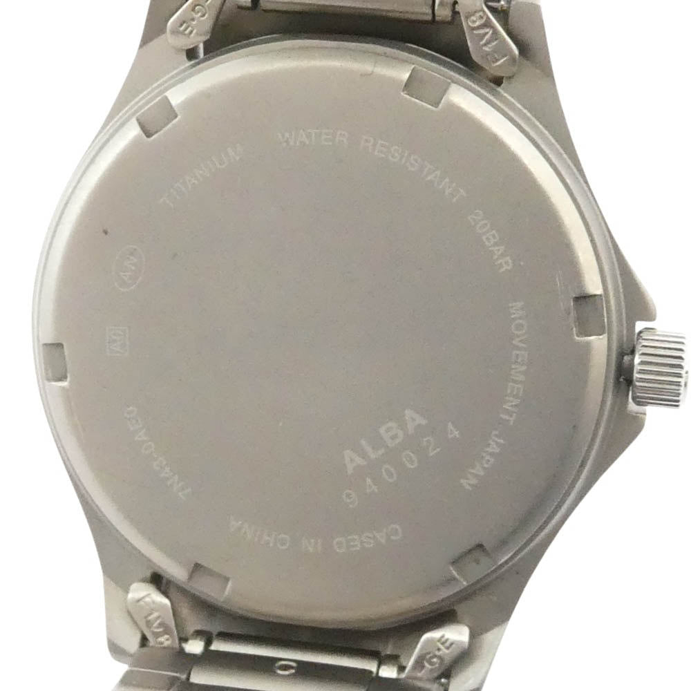 アルバ 7N43-0AE0 チタン ミリタリー ウォッチ 腕時計 シルバー系【中古】