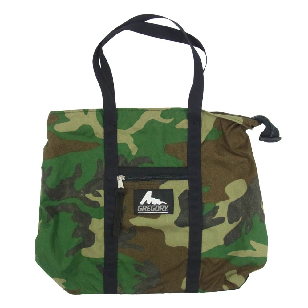 GREGORY グレゴリー USA製 旧ロゴ カモフラ トートバッグ 迷彩柄 カーキ系【中古】