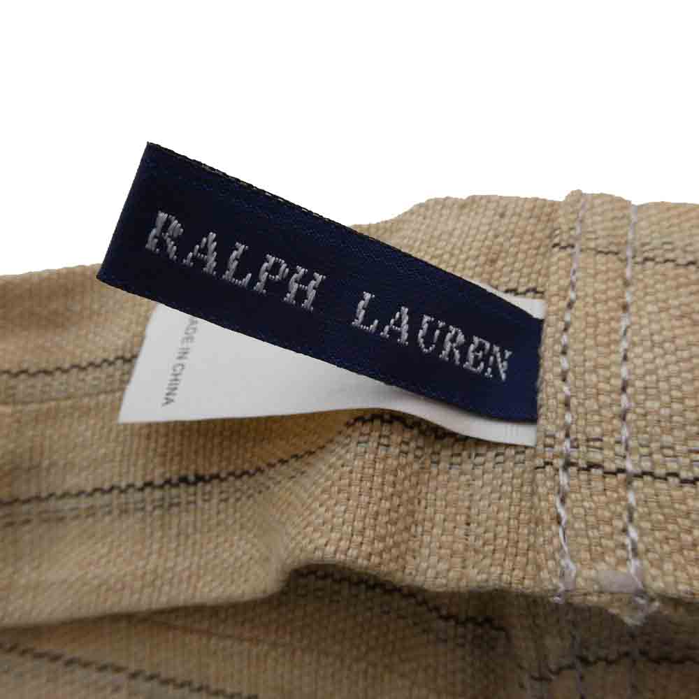 RALPH LAUREN ラルフローレン ストライプ サスペンダー ベージュ系【中古】