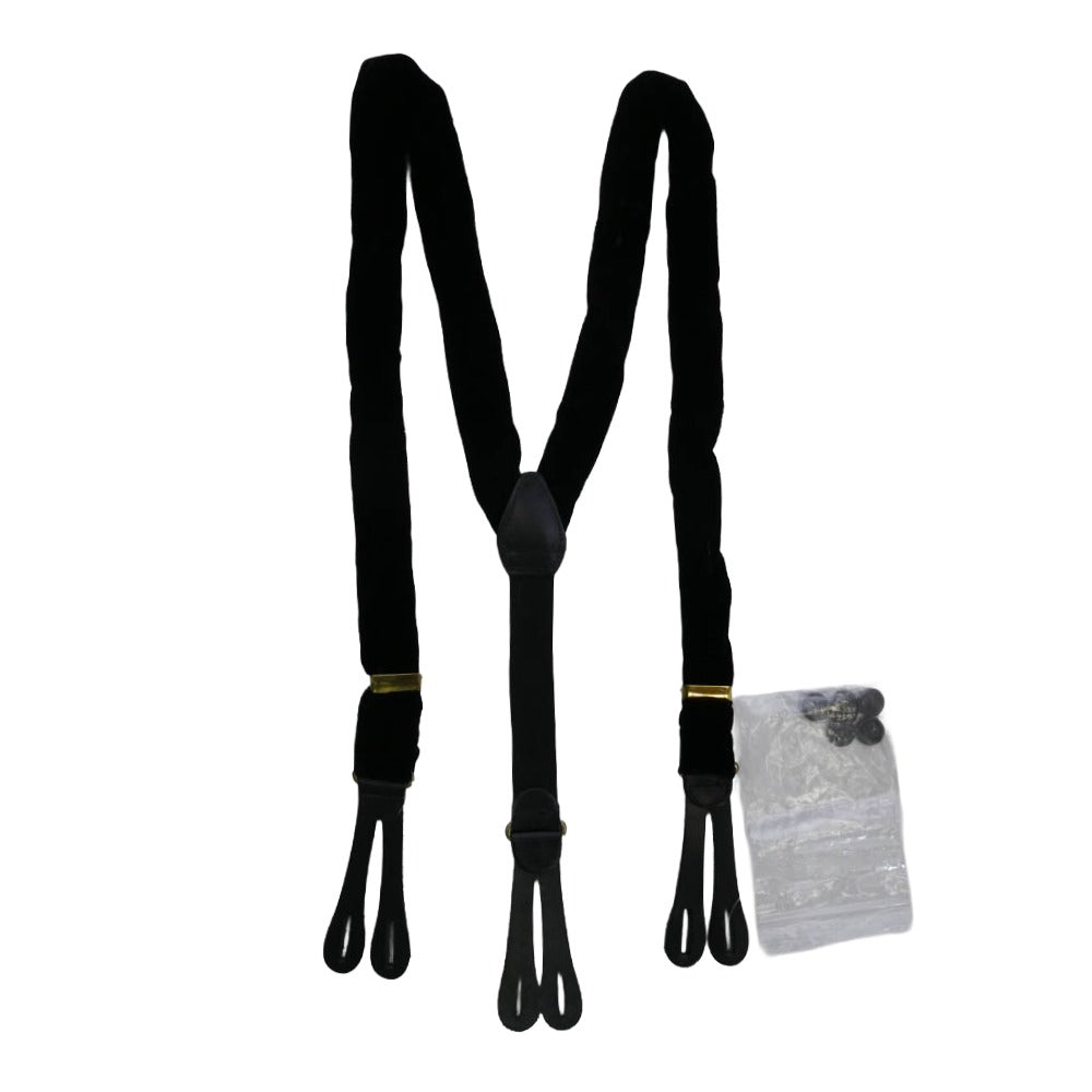 RALPH LAUREN ラルフローレン USA製 ベロア サスペンダー ブラック系【中古】