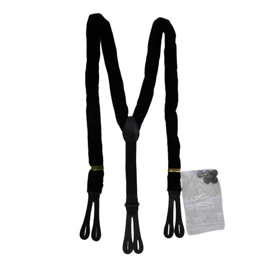 RALPH LAUREN ラルフローレン USA製 ベロア サスペンダー ブラック系【中古】