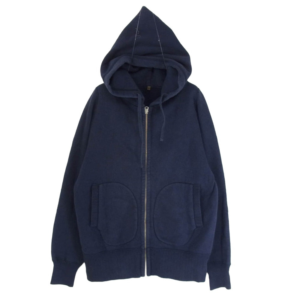 Nigel Cabourn ナイジェルケーボン ZIP PARKA フルジップ スウェット パーカー ネイビー系 46【中古】