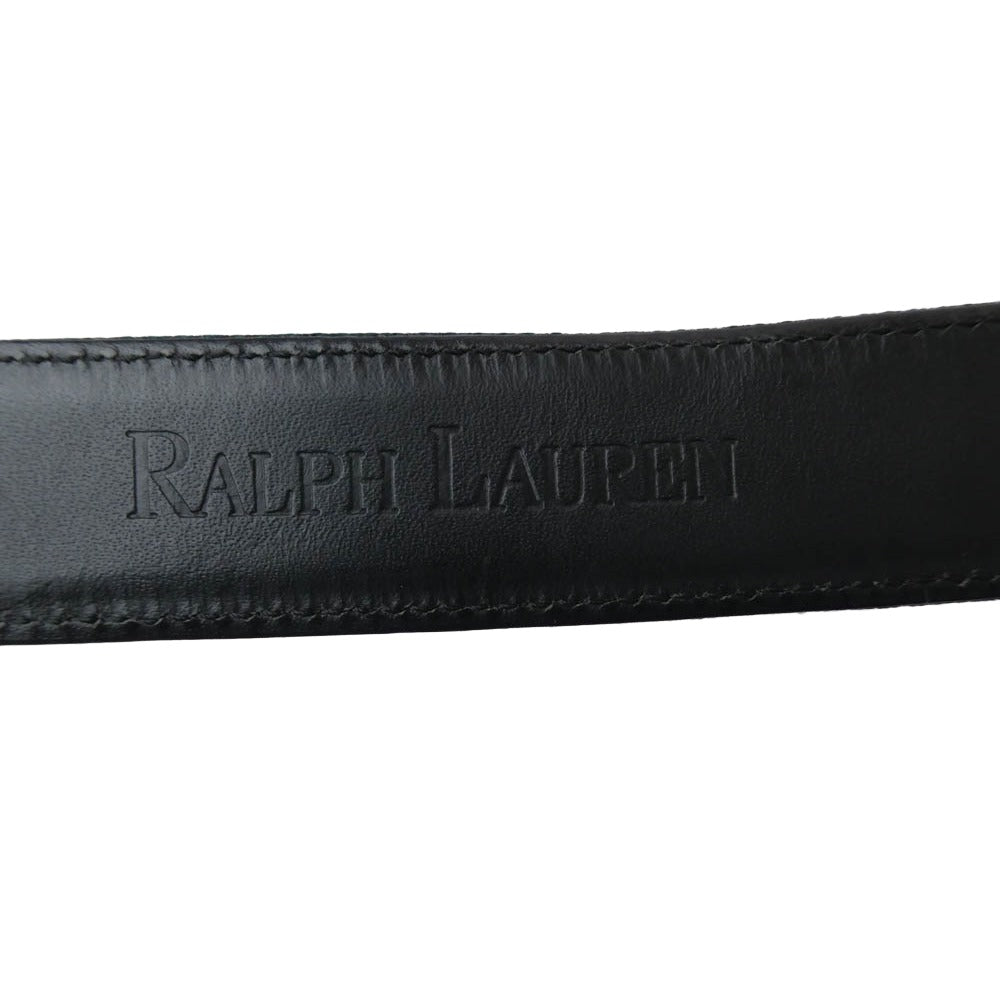 RALPH LAUREN ラルフローレン RLロゴ バックル ベルト グリーン系 シルバー系 L【中古】