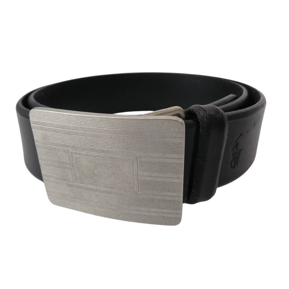 RALPH LAUREN ラルフローレン レザー バックル ベルト ブラック系 M【中古】