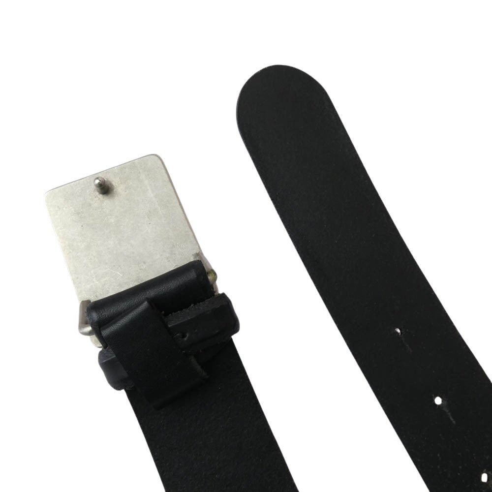 RALPH LAUREN ラルフローレン レザー バックル ベルト ブラック系 M【中古】