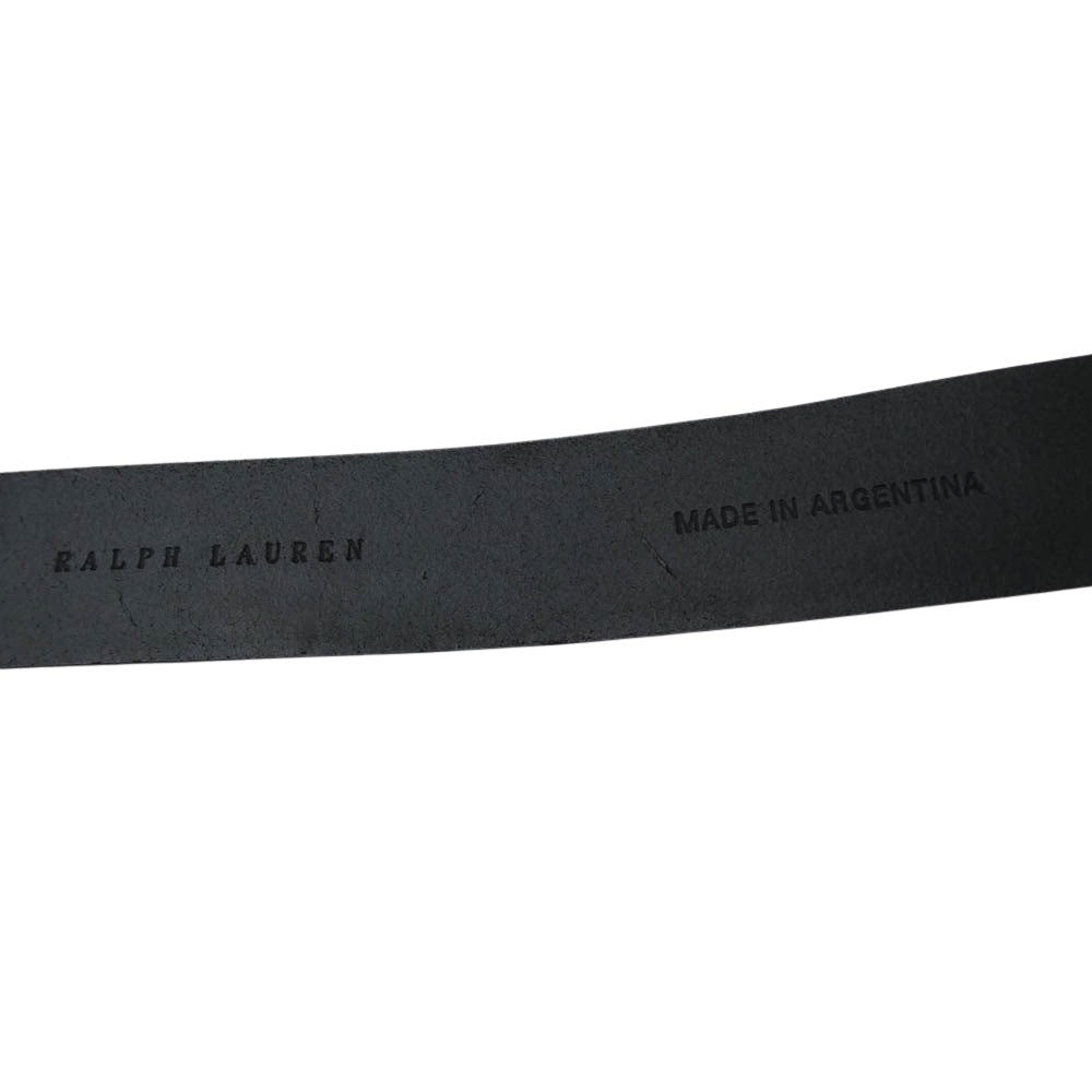 RALPH LAUREN ラルフローレン レザー バックル ベルト ブラック系 M【中古】