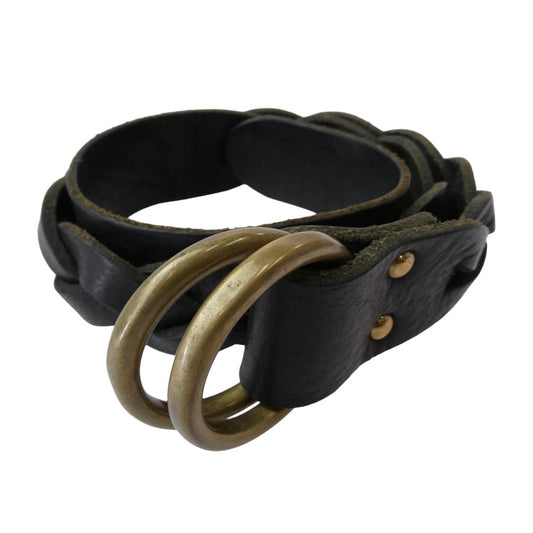 RALPH LAUREN ラルフローレン レザー リング ベルト ブラック系【中古】