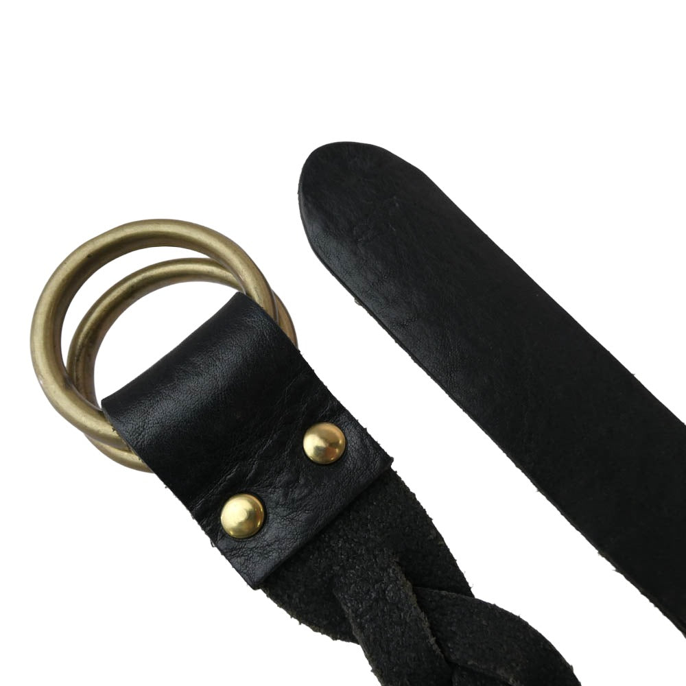 RALPH LAUREN ラルフローレン レザー リング ベルト ブラック系【中古】