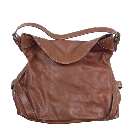 RALPH LAUREN ラルフローレン オールレザー ショルダー ハンド バッグ ブラウン系【中古】