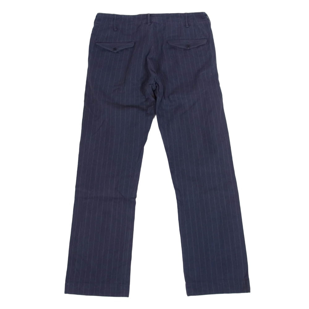 RRL ダブルアールエル ストライプ チノ ワーク トラウザー パンツ ネイビー系 31【中古】