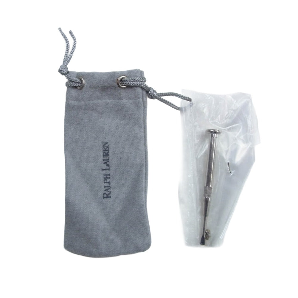 RALPH LAUREN ラルフローレン メタルプレート レザー ショルダー ハンド バッグ ブラック系【中古】