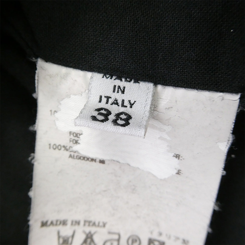 MAISON MARTIN MARGIELA メゾンマルタンマルジェラ 32kokoaa026 MM6 ここのえタグ リヨセル ギャザー スクエアネック ダブルブレスト ベルテッド コート ブラック系 38【中古】