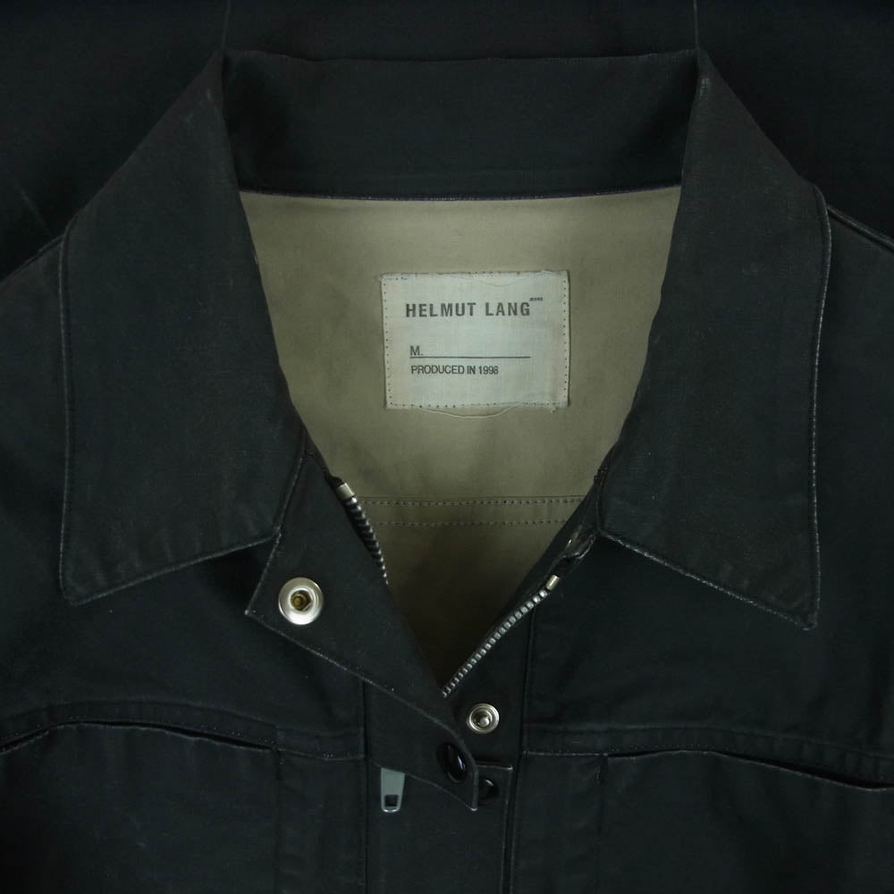 HELMUT LANG ヘルムートラング 90s 98年 アーカイブ 本人期 GTRタグ フルジップ コーティング ジャケット ダークグレー系 42【中古】