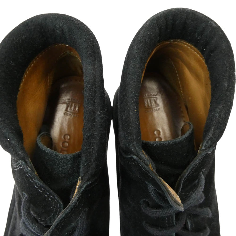 COLE HAAN コールハーン スウェード ウェッジ チャッカ ブーツ ブラック系 8B【中古】