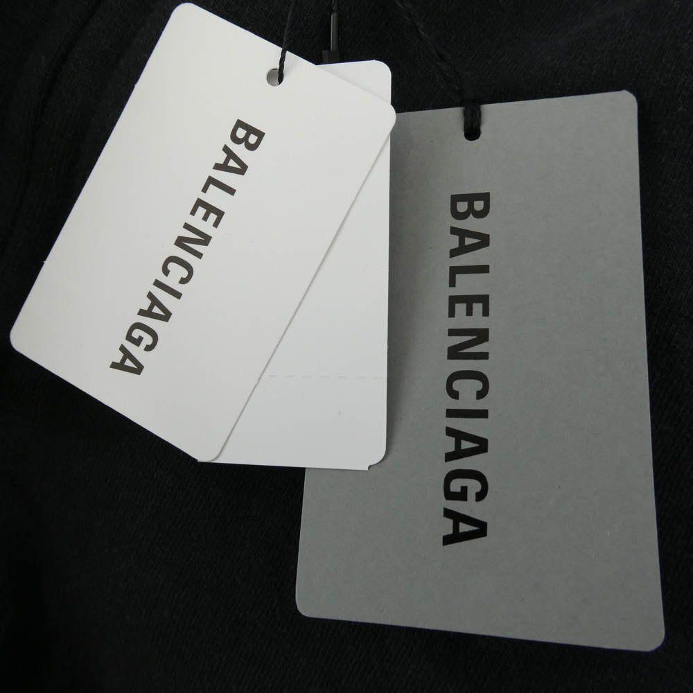 BALENCIAGA バレンシアガ 826148 TSVI8 Belleville Hoodie バック プリント ダブルジップ ジップアップ フーディ パーカー ブラック系 2【極上美品】【中古】