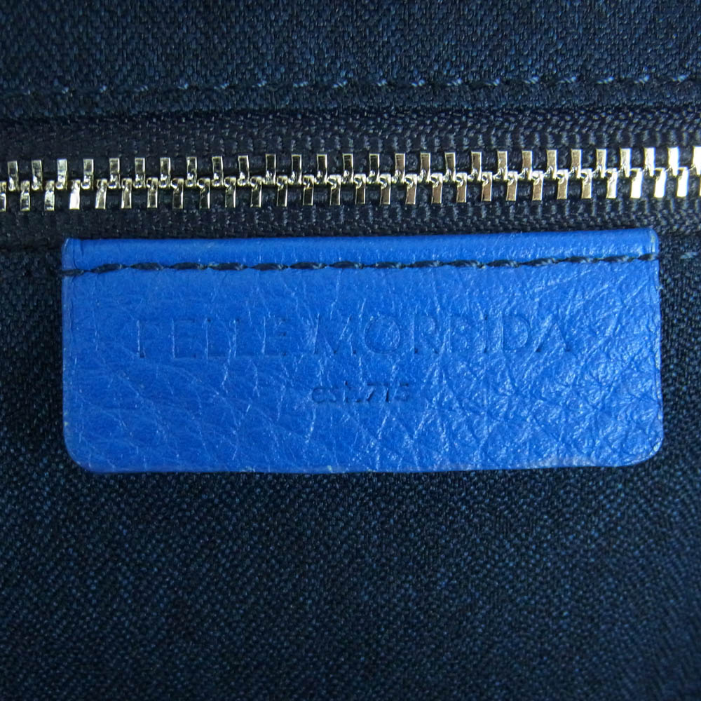 PELLE MORBIDA ペッレモルビダ レザー トート バッグ ブルー系【中古】