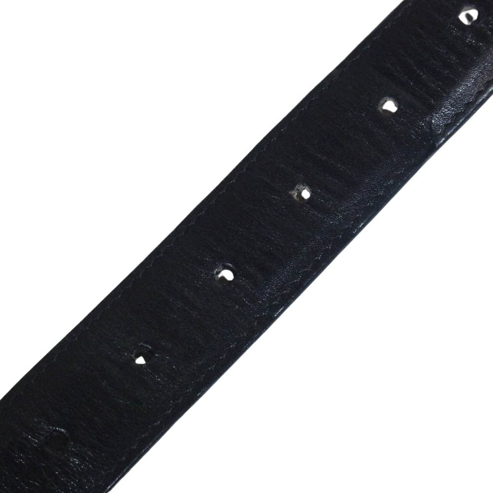 GUCCI グッチ Gロゴ バックル レザー ベルト ブラック系【中古】