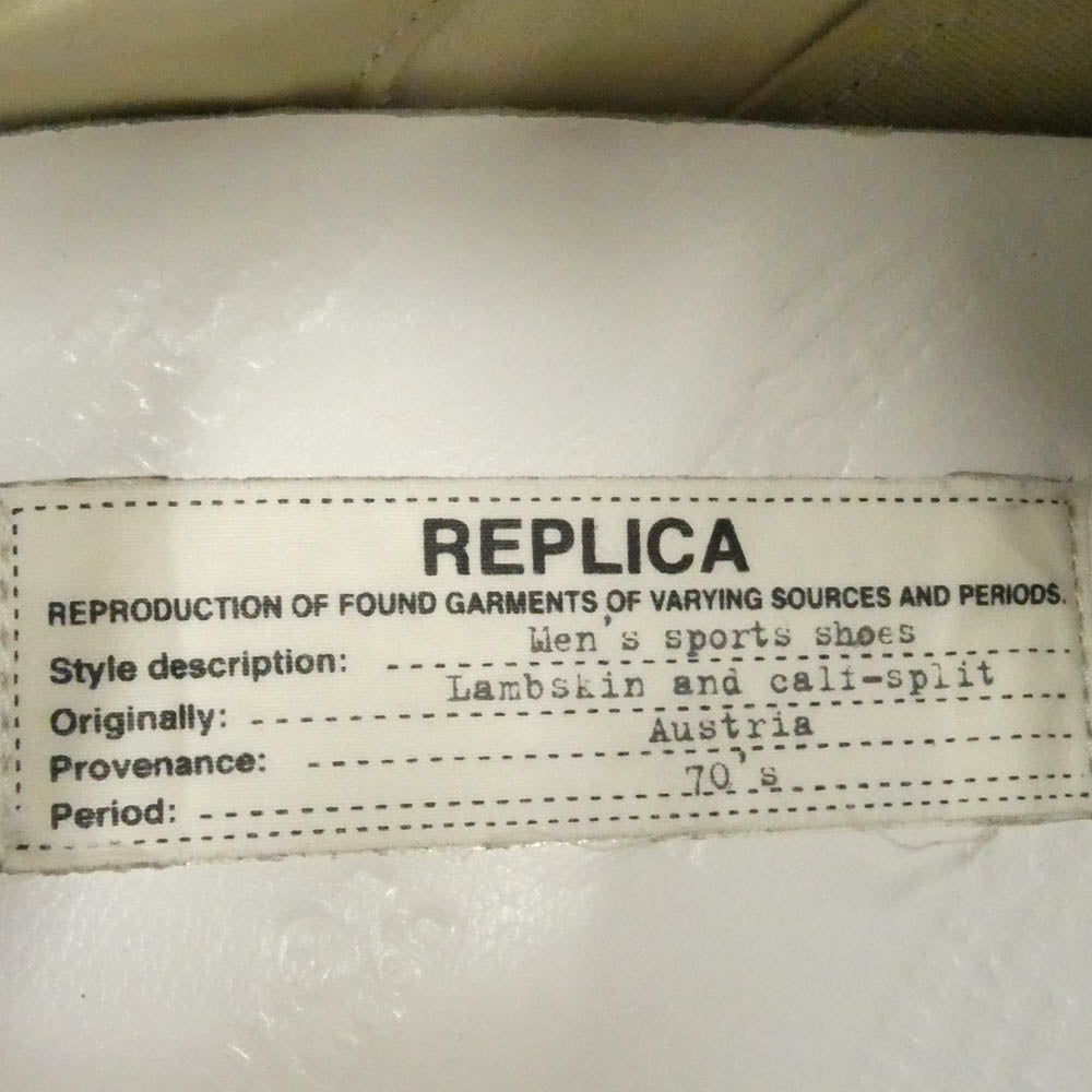 MAISON MARGIELA メゾンマルジェラ 22 イタリア製 REPLICA 70s sports shoes スポーツシューズ スニーカー ホワイト系 オフホワイト系 40【中古】
