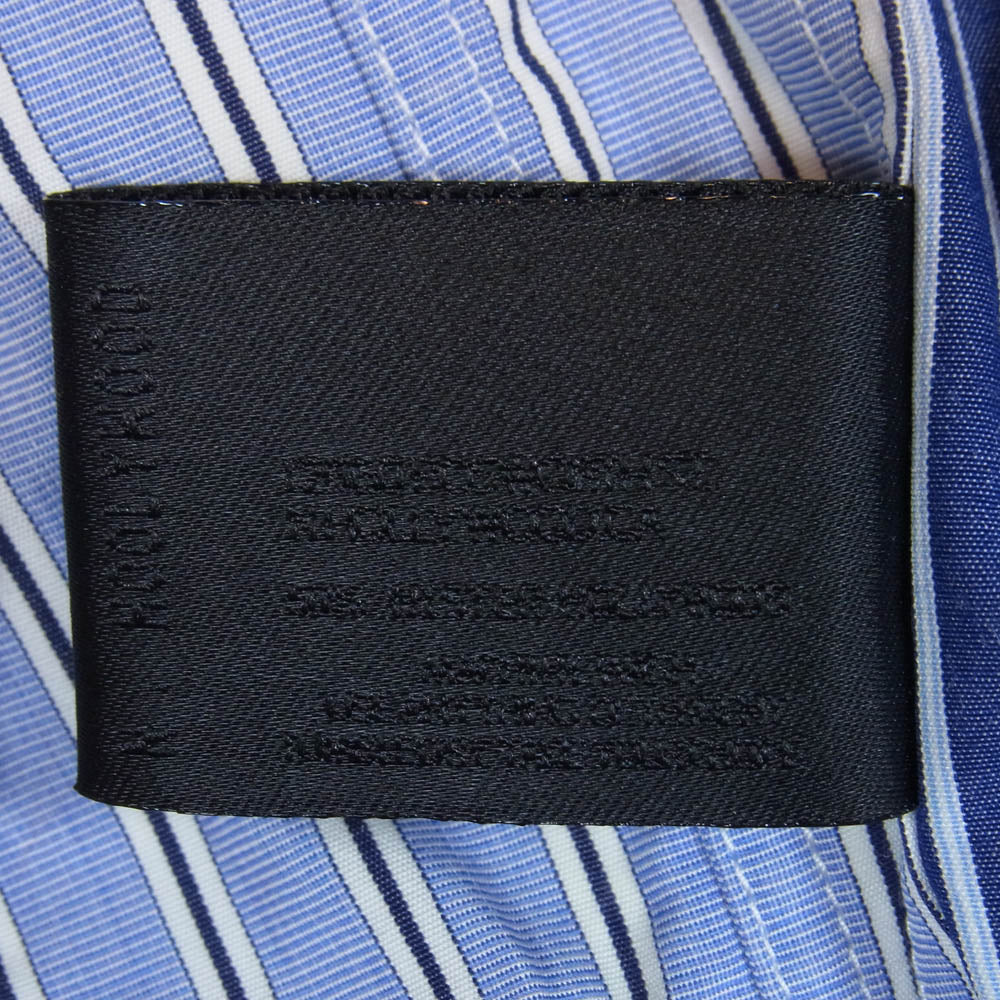 N.HOOLYWOOD エヌハリウッド 2221-SH53-019 再構築 ストライプ切替 オーバーサイズ 半袖 シャツ ネイビー系 38【中古】