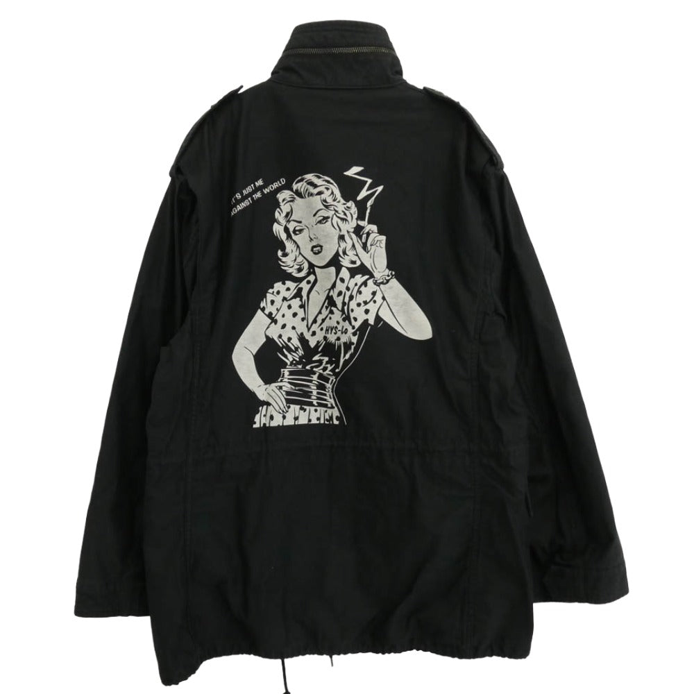 HYSTERIC GLAMOUR ヒステリックグラマー 22AW 02223AB21 TSUYOSHINOGUCHI 野口強 AGAINST THE WORLD M65 アゲインストザワールド フィールドジャケット ブラック系 L【中古】