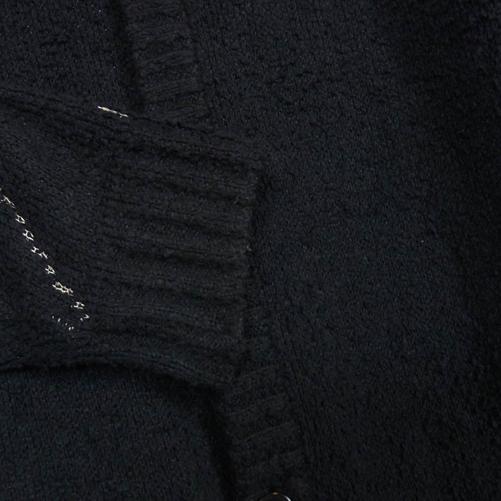 タトゥースタジオヤマダ SPIDERWEB BOUCLE COTTON CARDIGAN スパイダーウェブ ブークレ コットン ニット カーディガン ブラック系 L【中古】