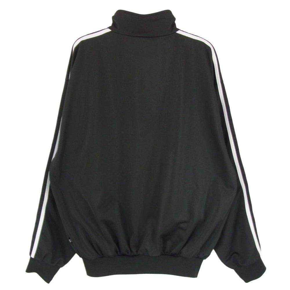 adidas アディダス T1012 90s 国旗タグ トレフォイルロゴ スリーライン トラックジャケット ジャージ ブラック系 M【中古】