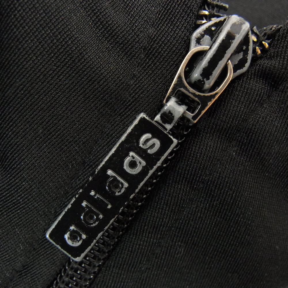 adidas アディダス T1012 90s 国旗タグ トレフォイルロゴ スリーライン トラックジャケット ジャージ ブラック系 M【中古】