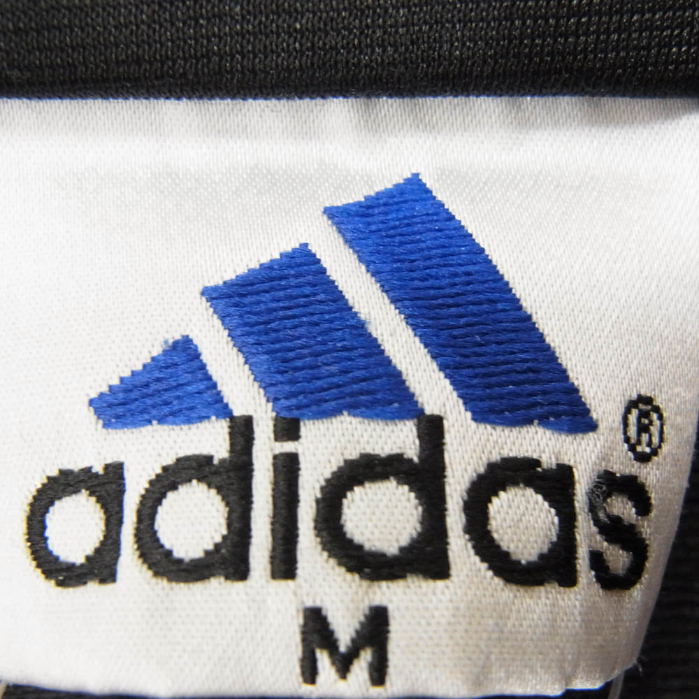 adidas アディダス T1012 90s 国旗タグ トレフォイルロゴ スリーライン トラックジャケット ジャージ ブラック系 M【中古】