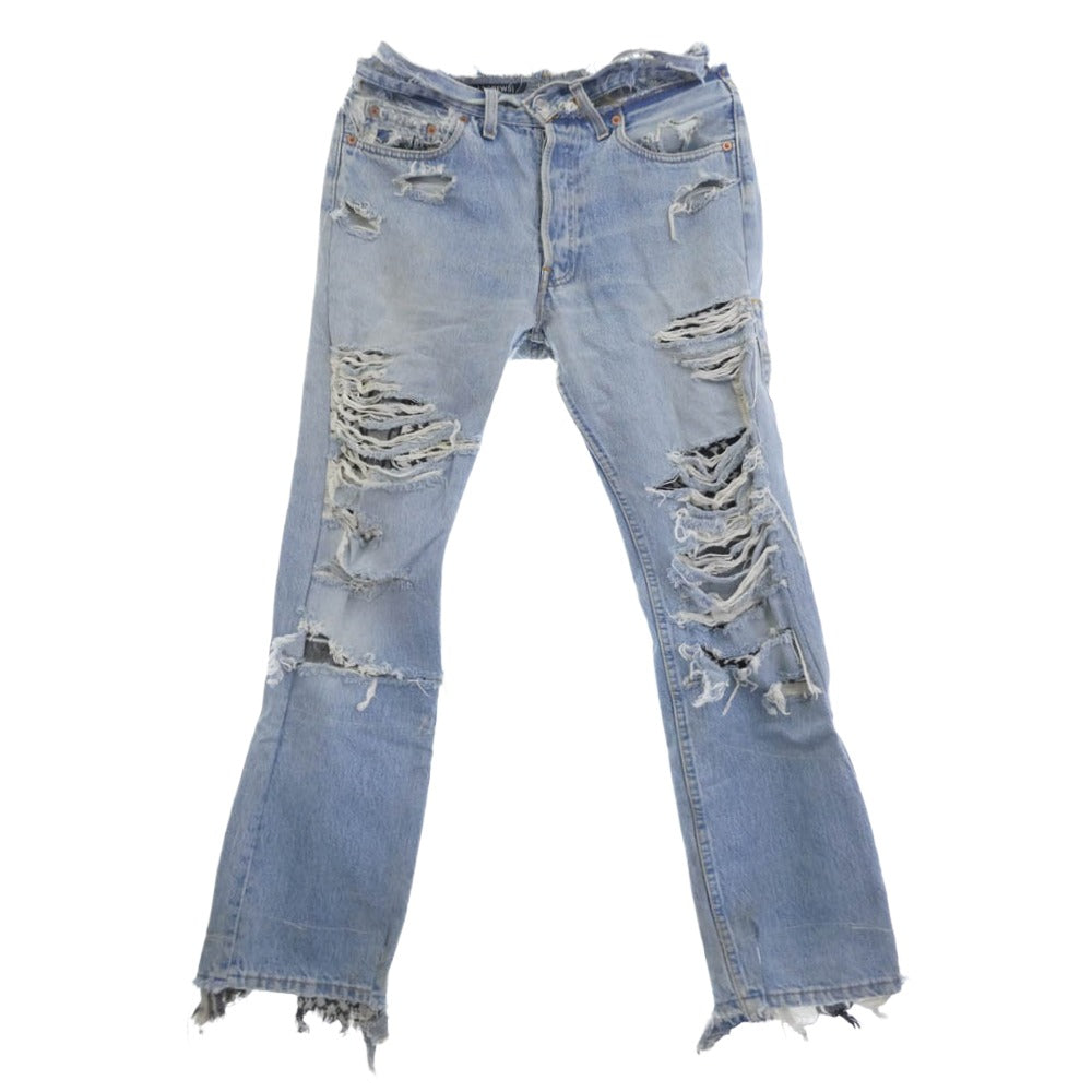 VINTI ANDREWS ヴィンティアンドリュース リメイク クラッシュ加工 デニムパンツ ライトブルー系 W32 L30【中古】