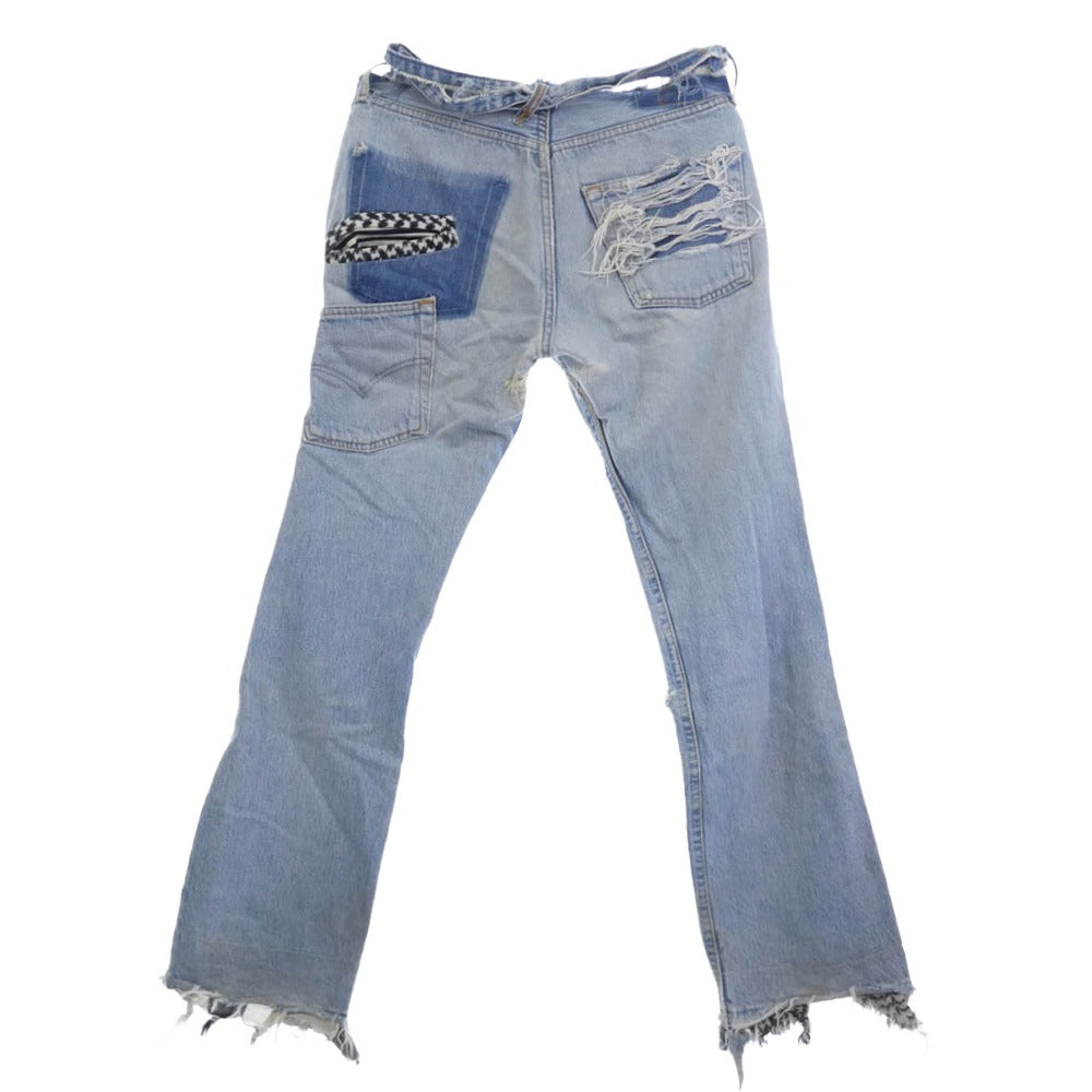 VINTI ANDREWS ヴィンティアンドリュース リメイク クラッシュ加工 デニムパンツ ライトブルー系 W32 L30【中古】