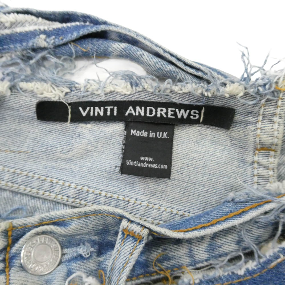 VINTI ANDREWS ヴィンティアンドリュース リメイク クラッシュ加工 デニムパンツ ライトブルー系 W32 L30【中古】