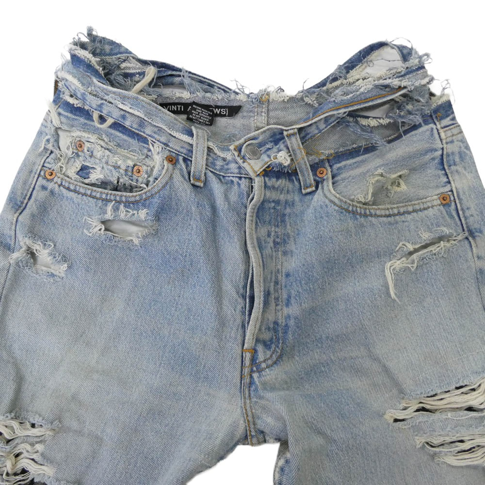 VINTI ANDREWS ヴィンティアンドリュース リメイク クラッシュ加工 デニムパンツ ライトブルー系 W32 L30【中古】