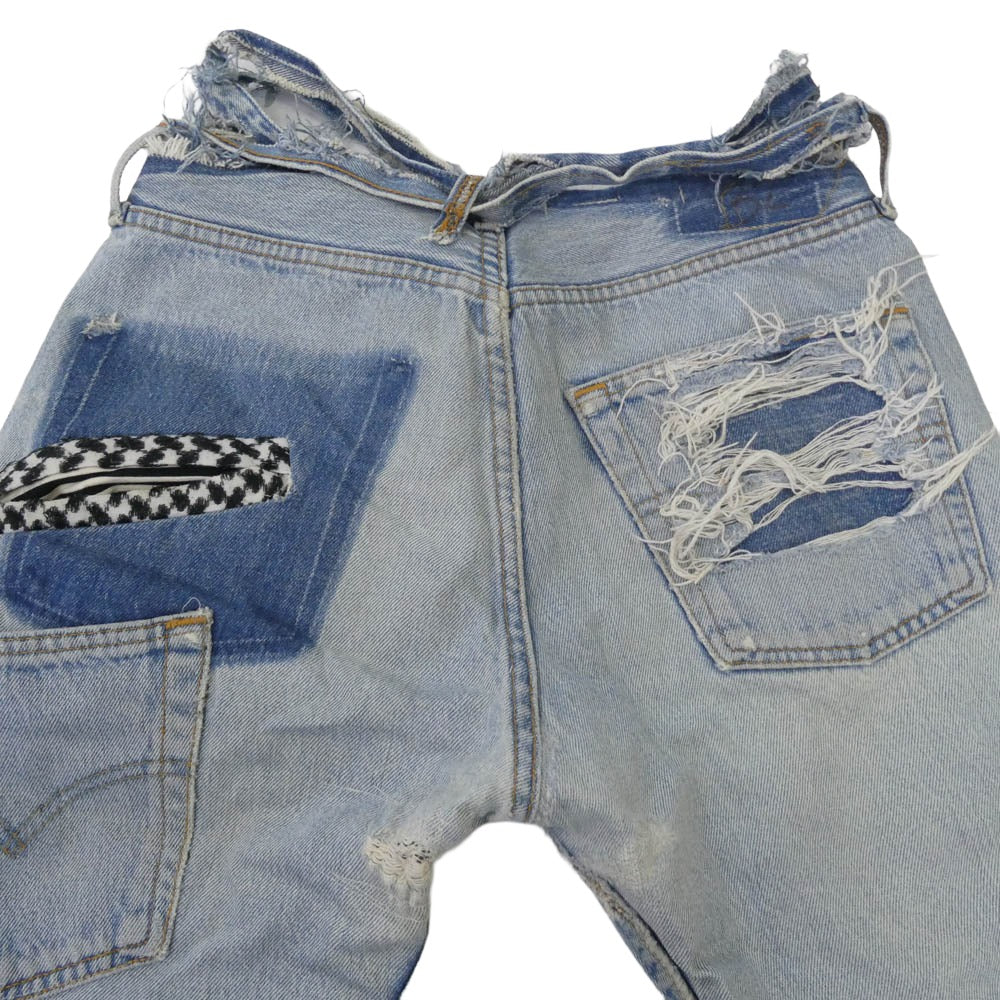 VINTI ANDREWS ヴィンティアンドリュース リメイク クラッシュ加工 デニムパンツ ライトブルー系 W32 L30【中古】