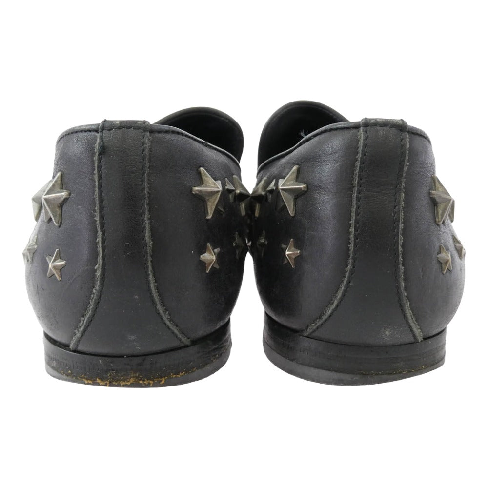 JIMMY CHOO ジミーチュウ スター スタッズ レザー ローファー ブラック系 40.5【中古】
