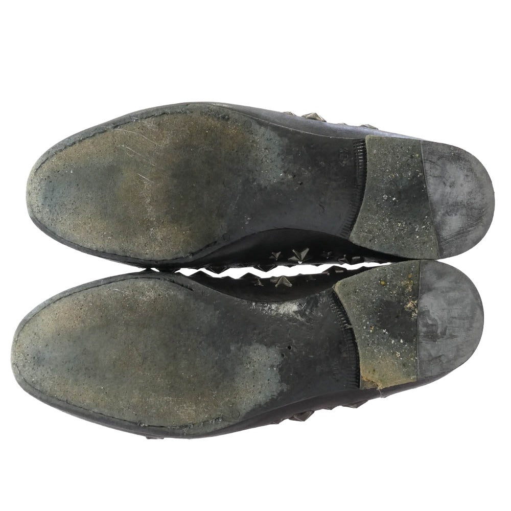 JIMMY CHOO ジミーチュウ スター スタッズ レザー ローファー ブラック系 40.5【中古】