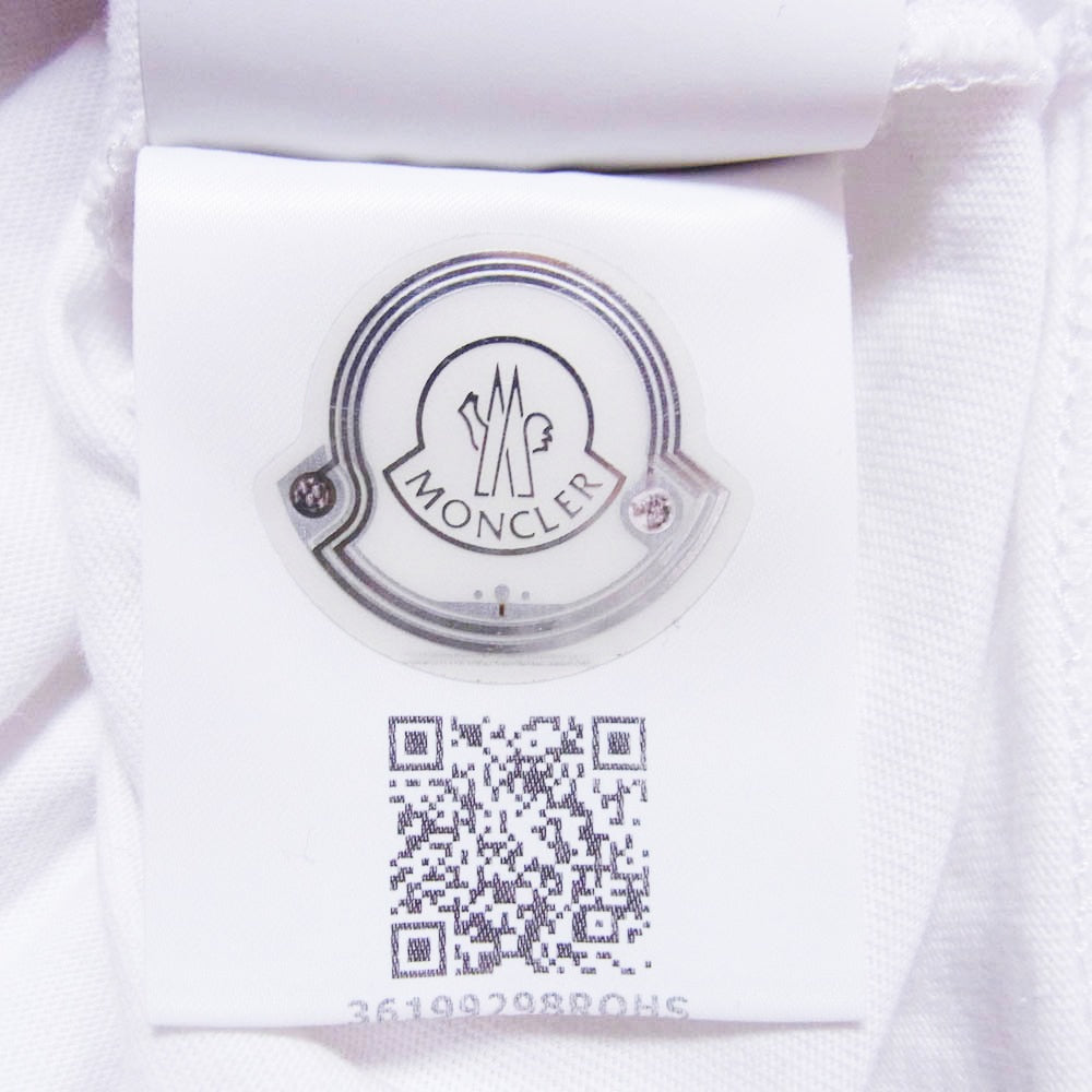 MONCLER モンクレール E10918044750 MAGLIA ハイビスカス マグリア クルーネック 半袖Tシャツ ホワイト系 S【中古】