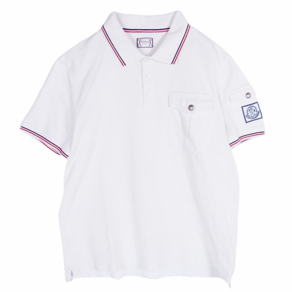 MONCLER モンクレール C13918317600 GAMME BLEU MAGLIA POLO ガムブルー マグリア 半袖 ポロシャツ ホワイト系 L【中古】
