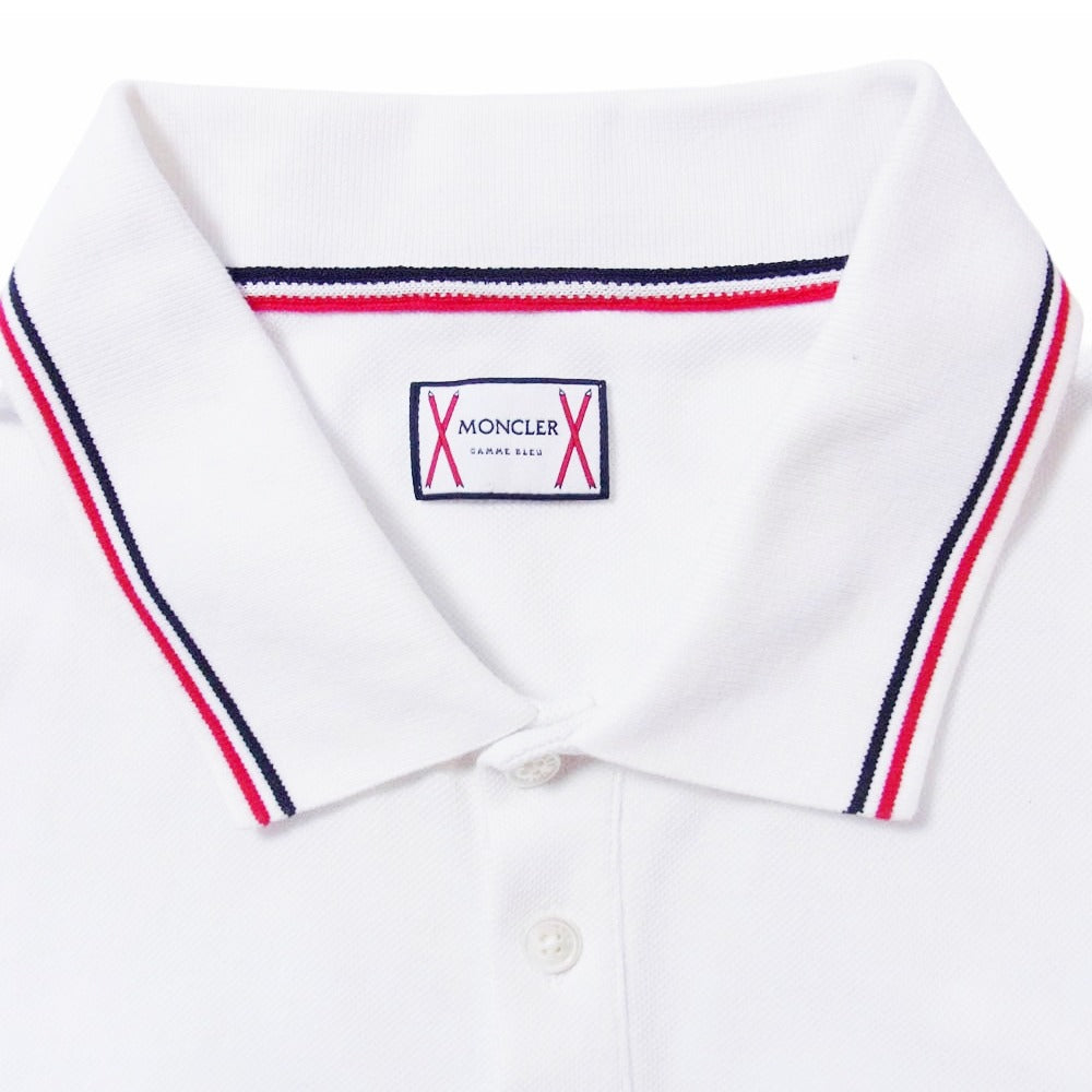 MONCLER モンクレール C13918317600 GAMME BLEU MAGLIA POLO ガムブルー マグリア 半袖 ポロシャツ ホワイト系 L【中古】