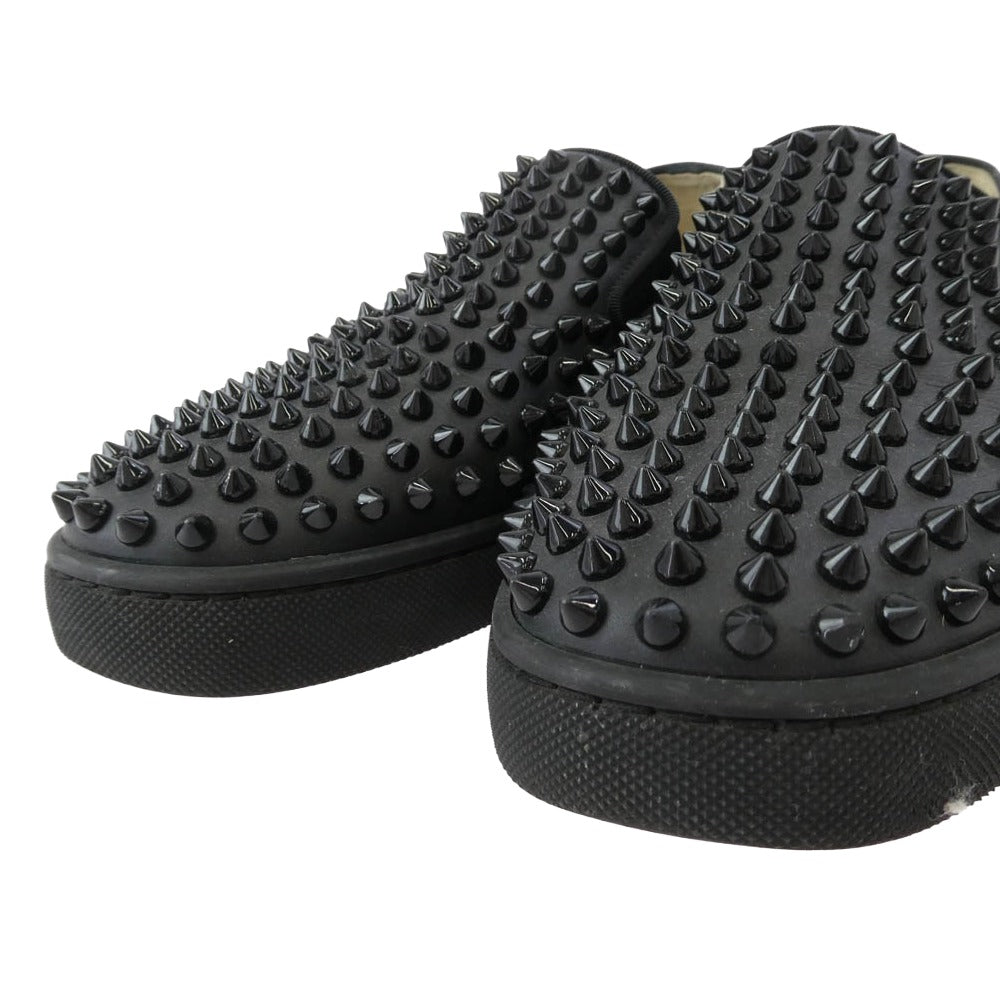 Christian Louboutin クリスチャンルブタン ブラック スタッズ スリッポン スニーカー ブラック系 39【中古】