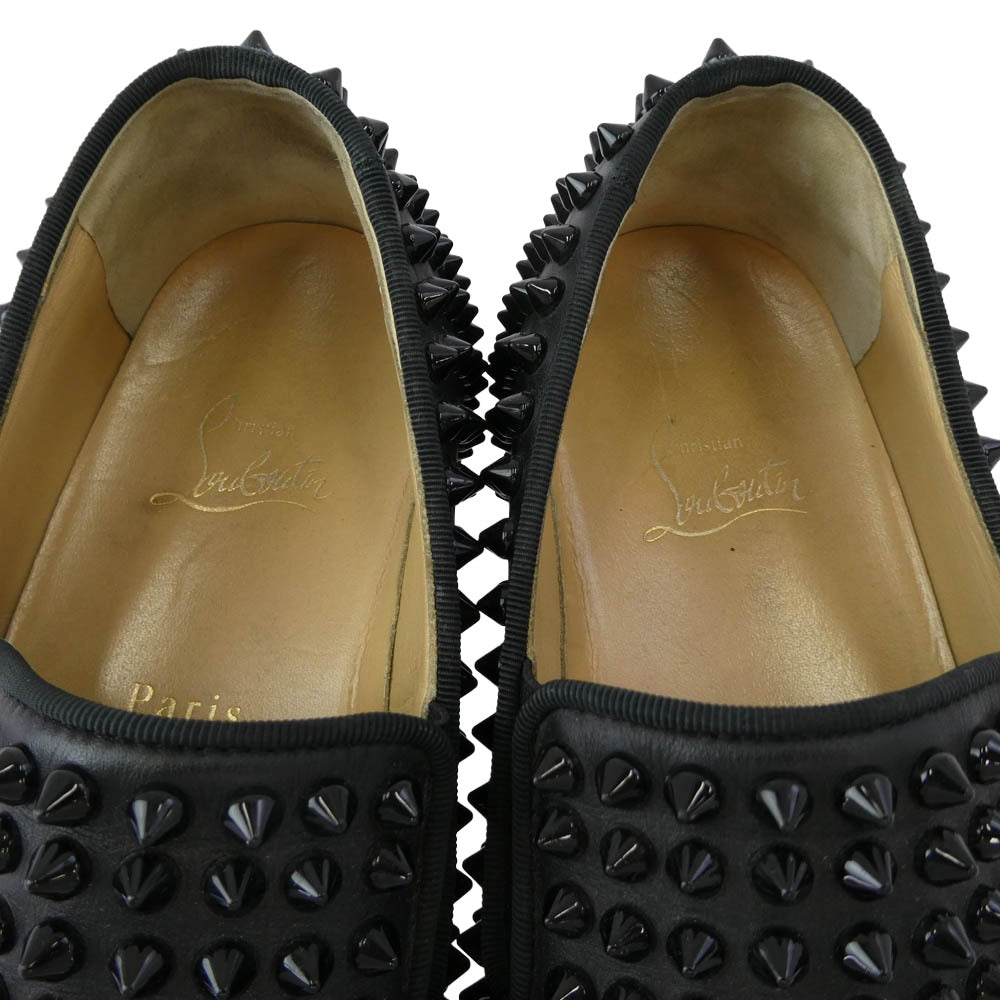 Christian Louboutin クリスチャンルブタン ブラック スタッズ スリッポン スニーカー ブラック系 39【中古】