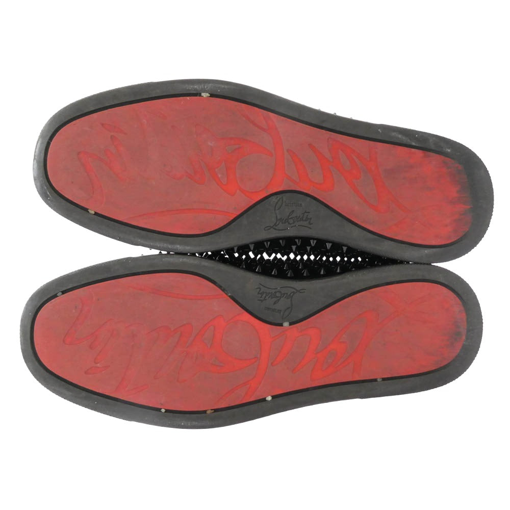 Christian Louboutin クリスチャンルブタン ブラック スタッズ スリッポン スニーカー ブラック系 39【中古】