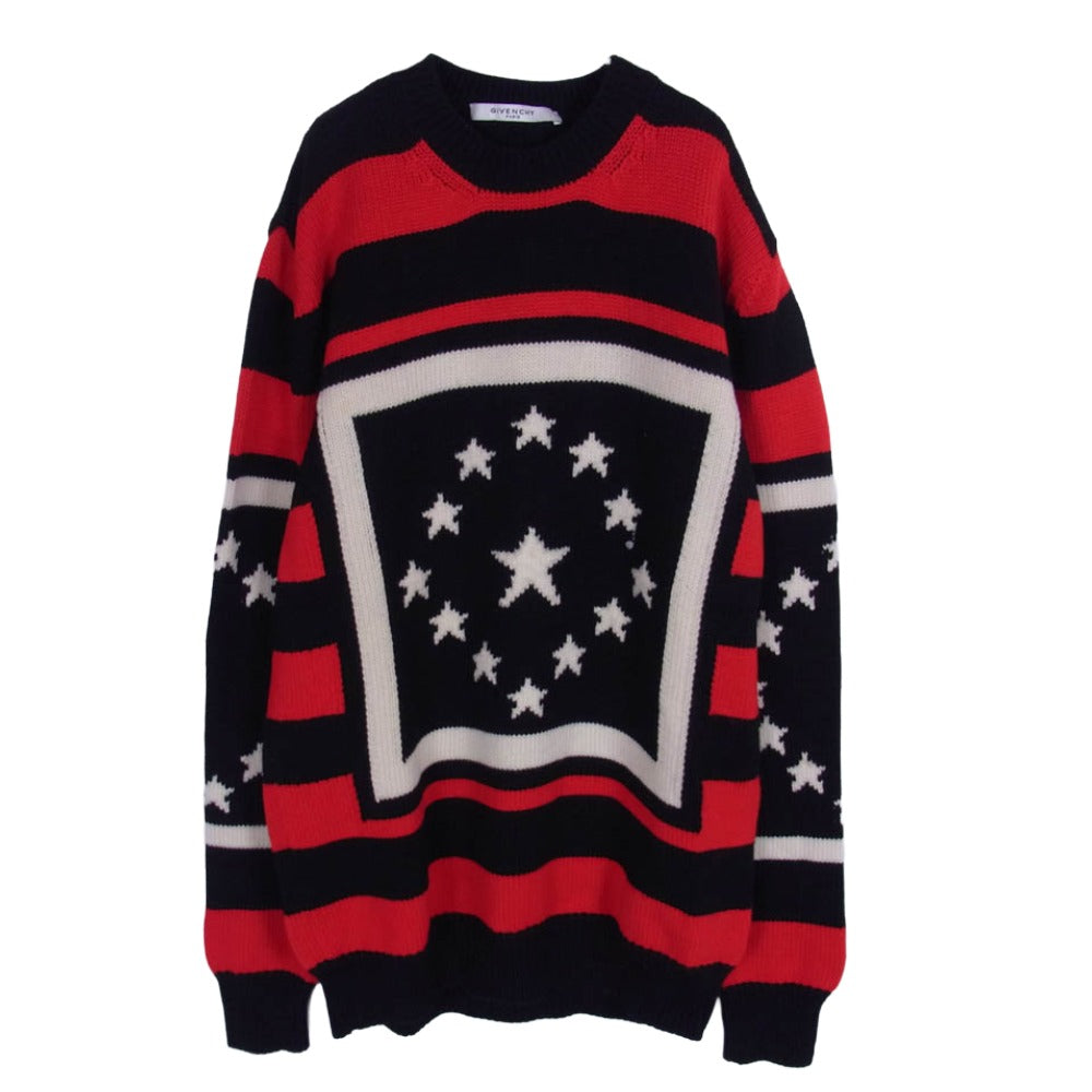 GIVENCHY ジバンシィ 17AW 17F 7604 524 スター クルーネック ニット セーター ブラック系 M【中古】