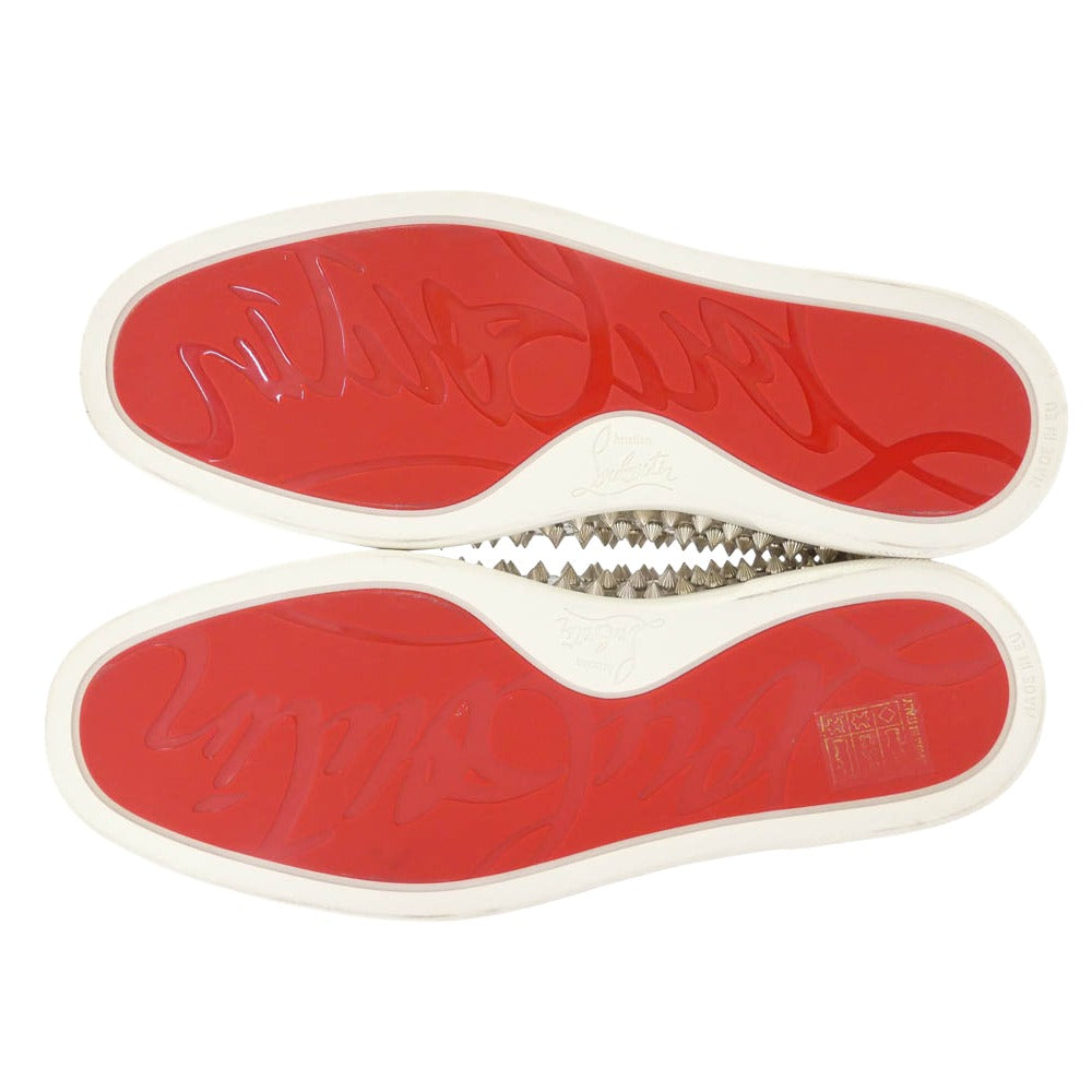 Christian Louboutin クリスチャンルブタン シルバー スタッズ スリッポン スニーカー シルバー系 ゴールド系 39【中古】
