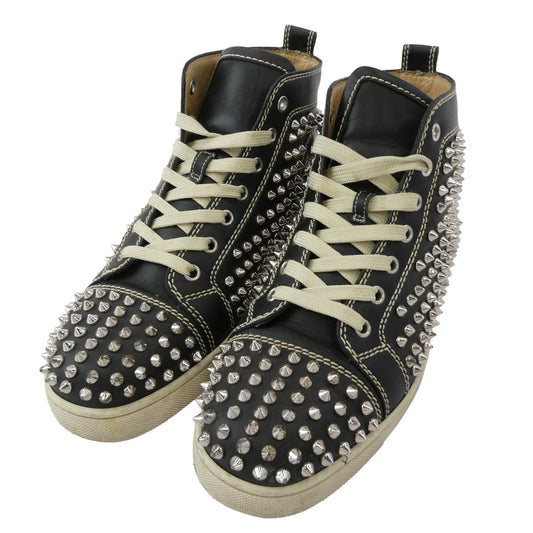 Christian Louboutin クリスチャンルブタン スパイク スタッズ ハイカットスニーカー ブラック ブラック系 シルバー系 40【中古】