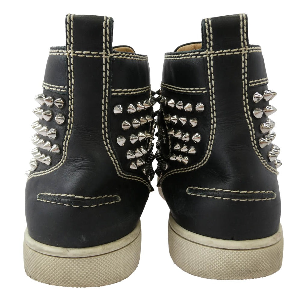 Christian Louboutin クリスチャンルブタン スパイク スタッズ ハイカットスニーカー ブラック ブラック系 シルバー系 40【中古】