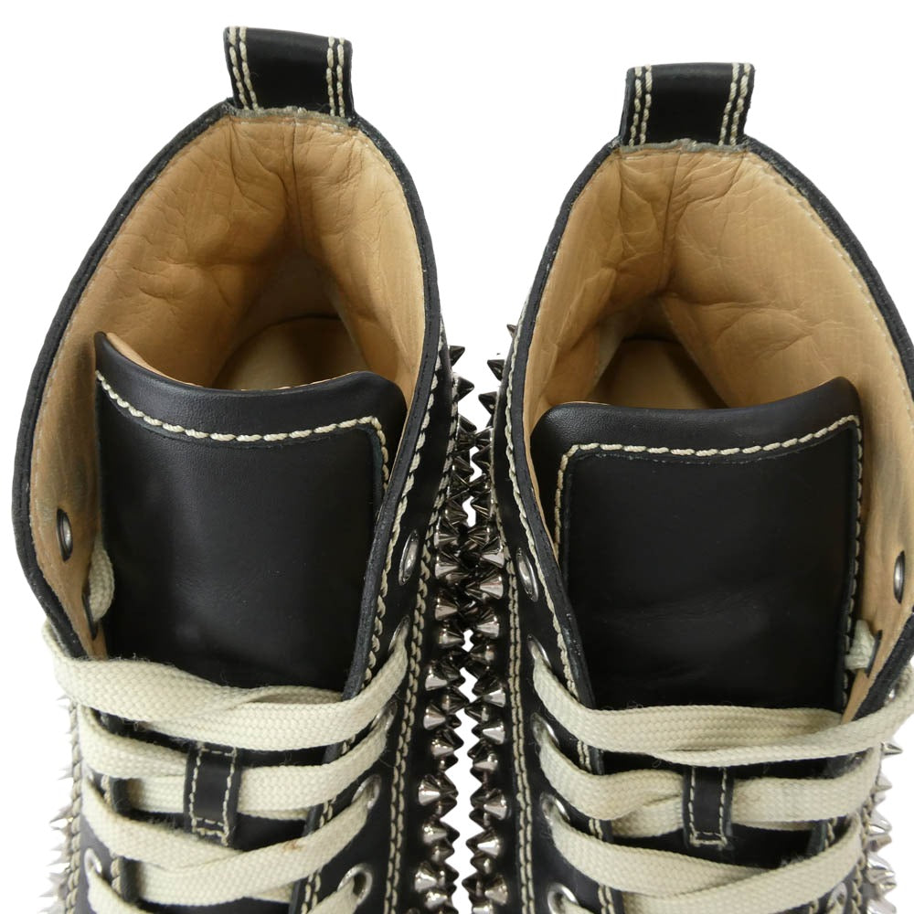 Christian Louboutin クリスチャンルブタン スパイク スタッズ ハイカットスニーカー ブラック ブラック系 シルバー系 40【中古】