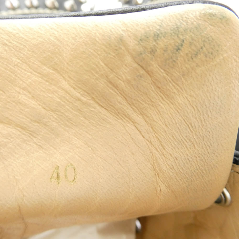 Christian Louboutin クリスチャンルブタン スパイク スタッズ ハイカットスニーカー ブラック ブラック系 シルバー系 40【中古】