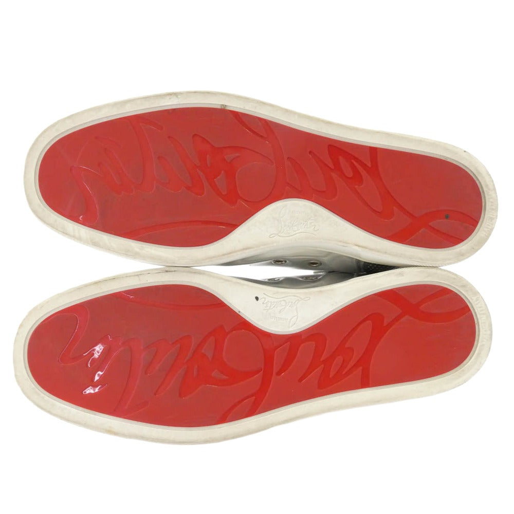 Christian Louboutin クリスチャンルブタン クリスタル ラインストーン スパンコール スタッズ ハイカットスニーカー シルバー系 マルチカラー系 40【中古】