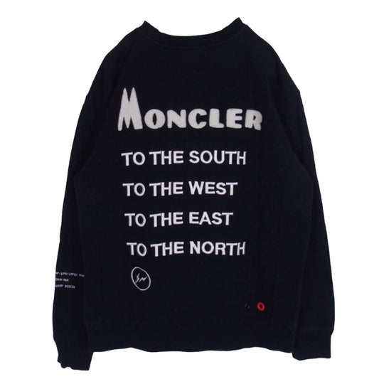 MONCLER モンクレール 18AW D209U8040250 × FRAGMENT DESIGN MAGLIA フラグメント マグリア クルーネックスウェット ブラック系 S【中古】